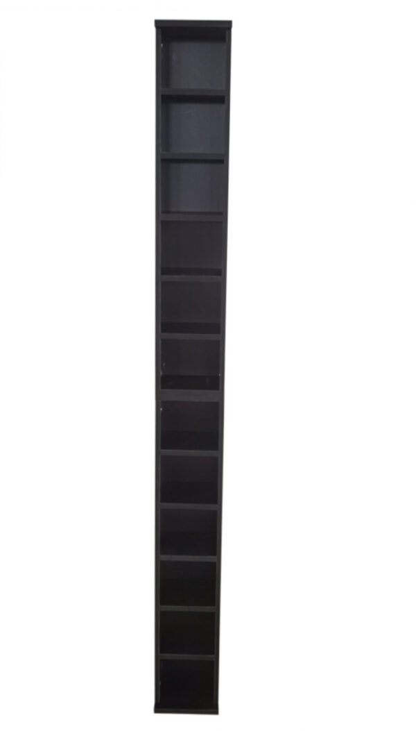 Regalschrank - Wandschrank schmal und hoch - CD-Aufbewahrungsschrank - 183 cm hoch - schwarz - VDD World DE
