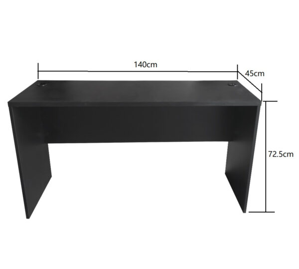   Schreibtisch – Computermöbel – 140 cm breit und 50 cm tief – Schwarz