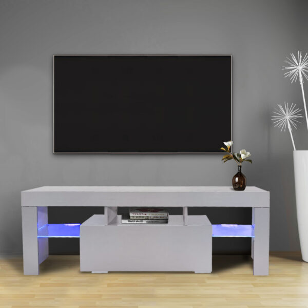   TV-Schrank Hugo – Medienmöbel Spielaufbau – LED-Beleuchtung – graue Farbe