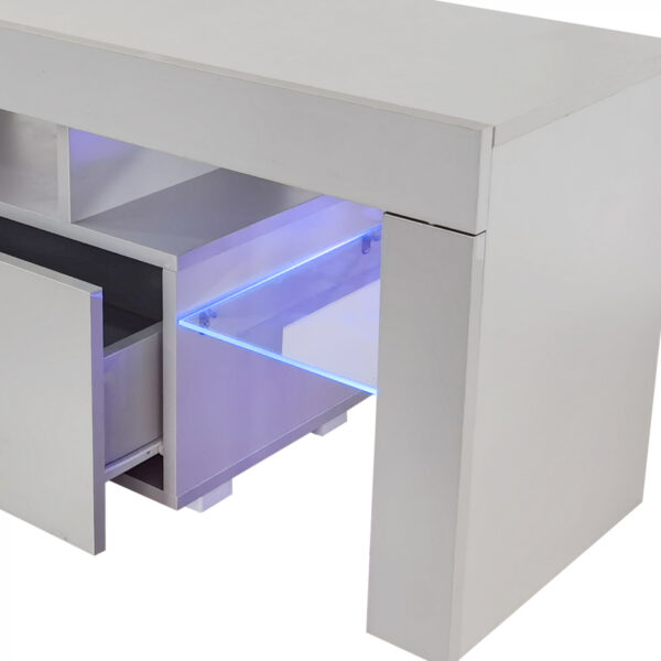   TV-Schrank Hugo – Medienmöbel Spielaufbau – LED-Beleuchtung – graue Farbe