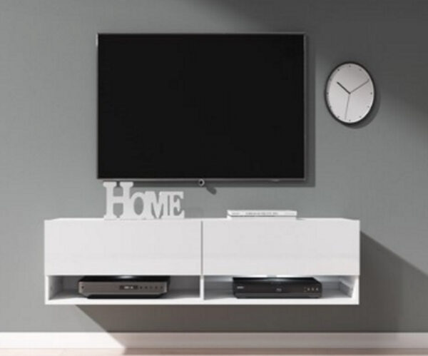 Hängender schwimmender TV-Schrank Wander - Fernseh-Sideboard - 100 cm breit - weiß - VDD World DE