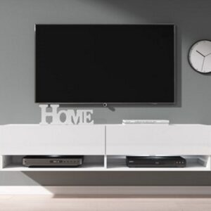 TV-Schrank TV-Sideboard Wander hängen 140 cm breiter Körper weiß vorne Hochglanz weiß