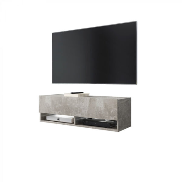 Hängende TV-Möbel Fernsehkommode Wander schmales Modell grau Betonoptik - VDD World DE