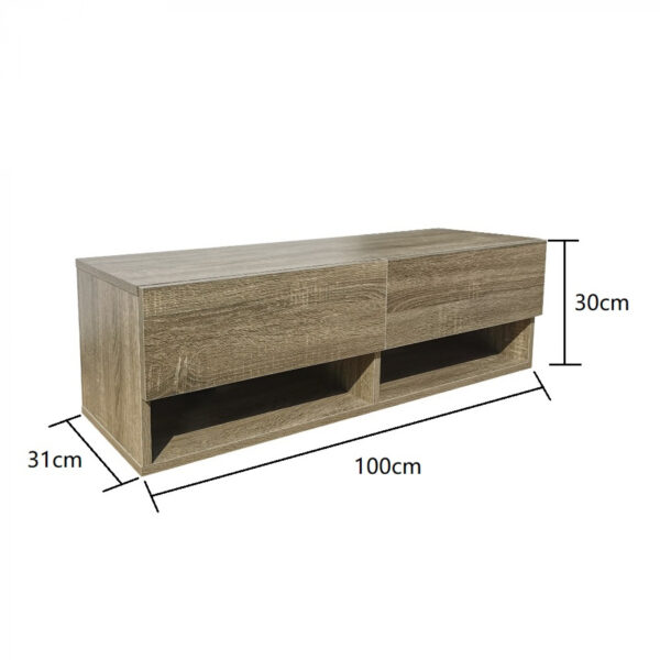 Schwebender TV-Schrank Wander - TV-Sideboard hängend - 100 cm breit - dunkelbraun - VDD World DE
