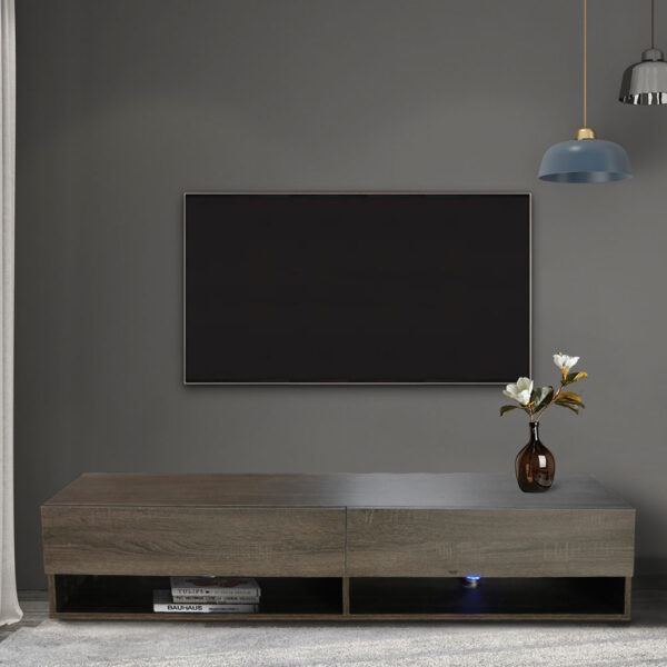   TV-Schrank Sideboard Wander – schwebender TV-Schrank – 140 cm breit – braungrau