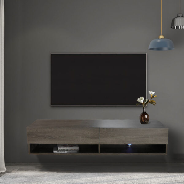   TV-Schrank Sideboard Wander – schwebender TV-Schrank – 140 cm breit – braungrau