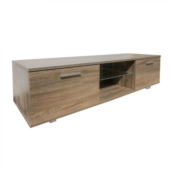 TV-Schrank Kommode Tenues - Medienmöbel - mit Beleuchtung - 140 cm breit - dunkelbraun - VDD World DE