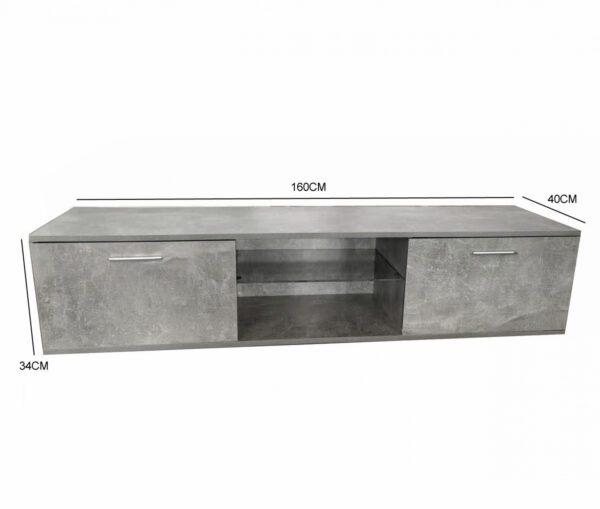  TV-Schrank Sideboard Tenus – TV-Schrank – mit LED-Beleuchtung – 160 cm breit – grauer Beton