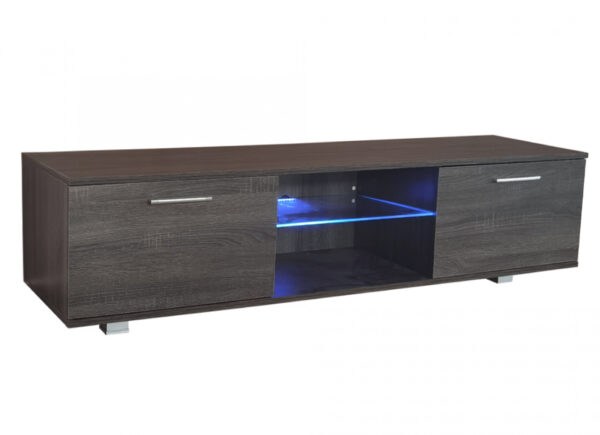   TV-Schrank Tenus – TV-Sideboard – LED-Beleuchtung – 160 cm breit – braungrau gefärbt