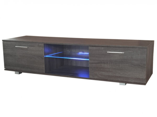   TV-Schrank Tenus – TV-Sideboard – LED-Beleuchtung – 160 cm breit – braungrau gefärbt