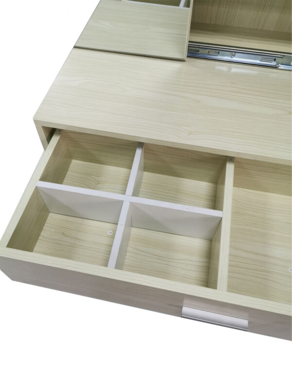   Schminktisch Schminktisch Schminktisch mit Spiegelschrank und Ablageschublade hellbraun
