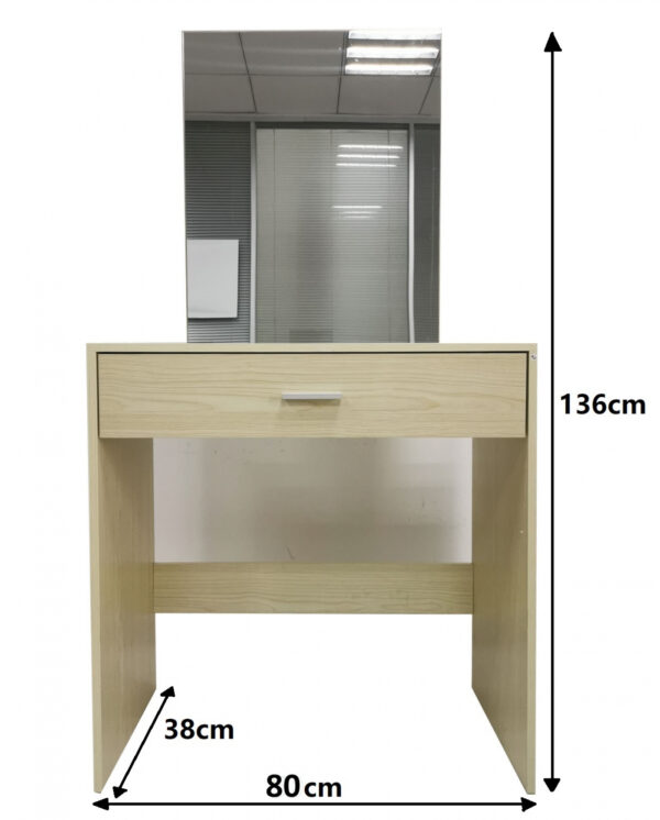   Schminktisch Schminktisch Schminktisch mit Spiegelschrank und Ablageschublade hellbraun