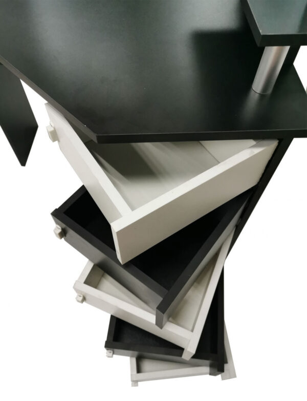   Ecke Schminktisch Make-up Schmink-Tisch mit 3 Spiegeln viel Stauraum 111 cm x 142 cm schwarz