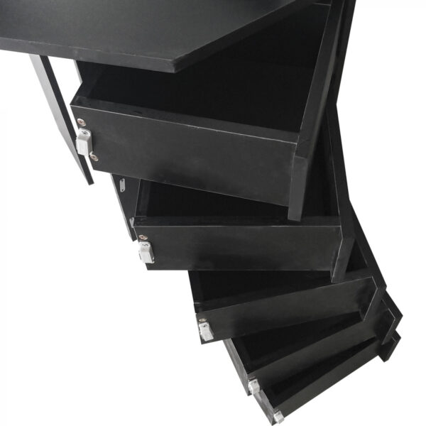   Ecke Schminktisch Make-up Schmink-Tisch mit 3 Spiegeln viel Stauraum 111 cm x 142 cm schwarz