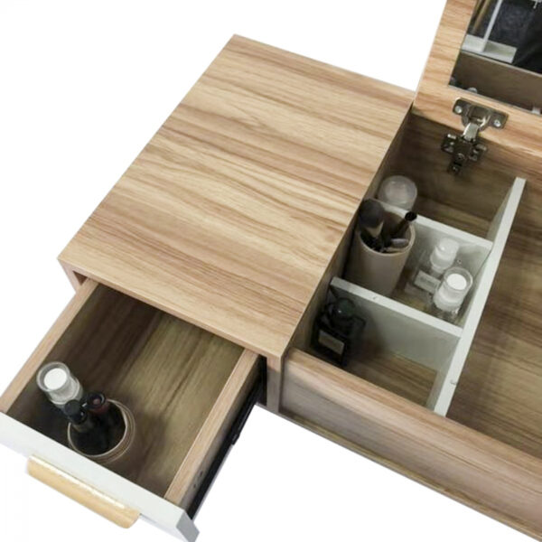   Schminktisch – Schminktisch – Schminktisch – Klappspiegel und 2 Schubladen – Braun