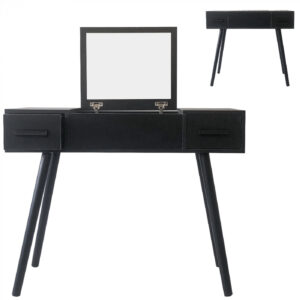 Schminktisch Make-up Make-up Schreibtisch mit Klappspiegel und 2 Schubladen
