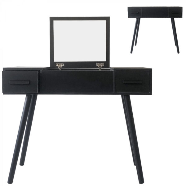   Schminktisch Make-up Make-up Schreibtisch mit Klappspiegel und 2 Schubladen