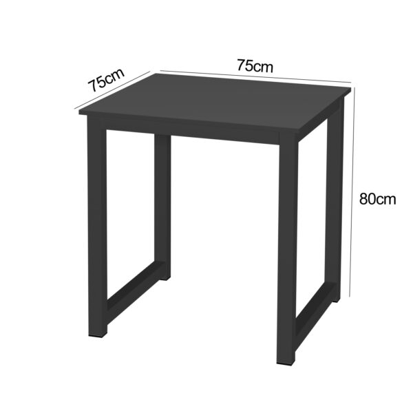   Küchentisch – Schreibtischtisch – 75 cm x 75 cm – schwarz