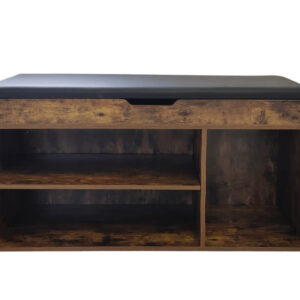 Schuhschrank Flurbank mit Stauraum - Schuhregal - mit Sitzkissen - Nussbaum braun
