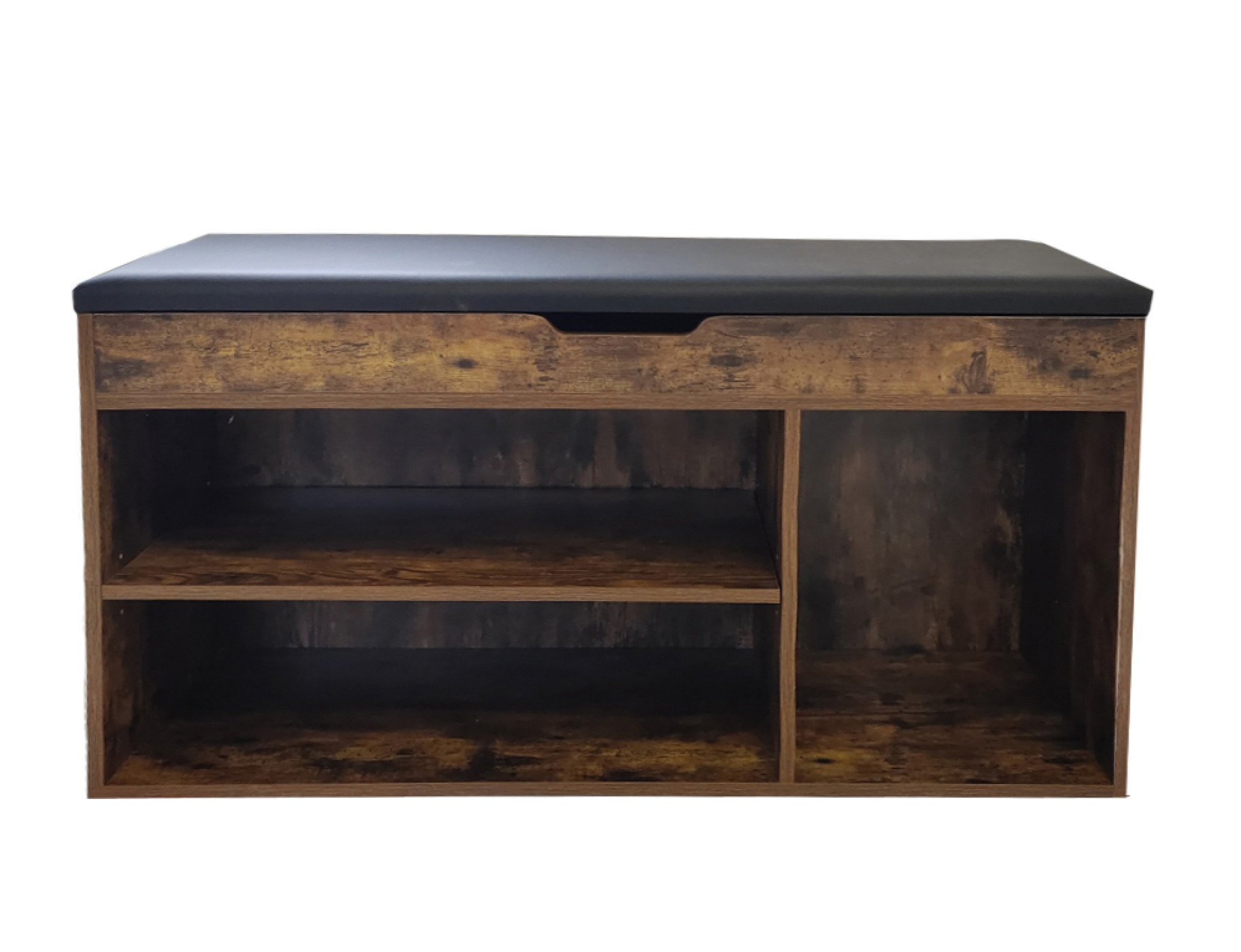 Schuhschrank Flurbank mit Stauraum - Schuhregal - mit Sitzkissen - Nussbaum braun