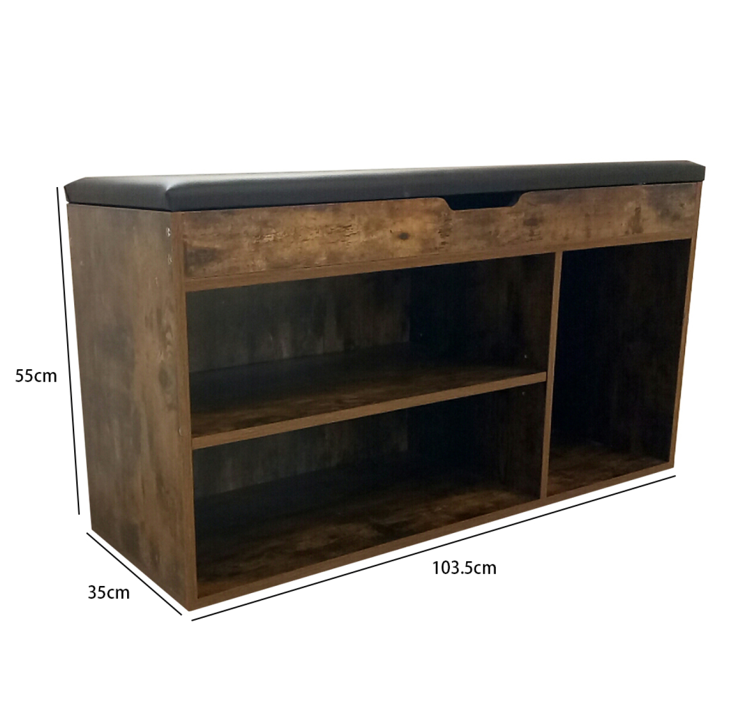 Schuhschrank Flurbank mit Stauraum - Schuhregal - mit Sitzkissen - Nussbaum braun - VDD World DE Schuhschrank Flurbank mit Stauraum - Schuhregal - mit Sitzkissen - Nussbaum braun - VDD World DE