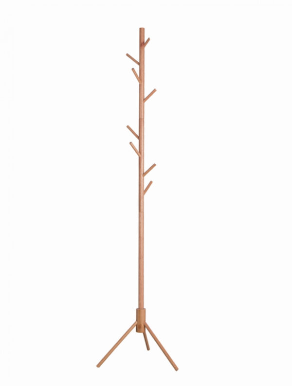   Stehgarderobe – Baumgarderobe 8 Haken Holz – 178 cm hoch – hellbraun