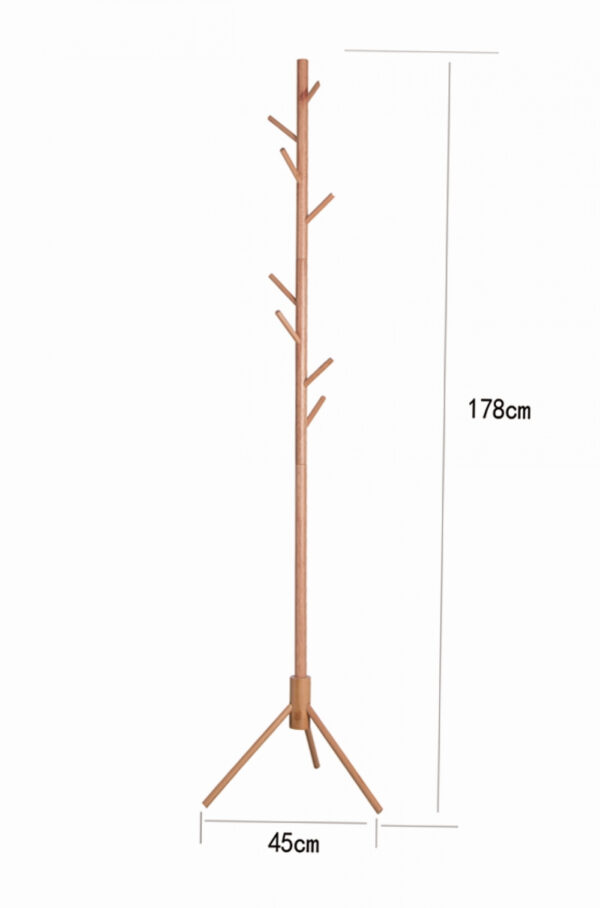   Stehgarderobe – Baumgarderobe 8 Haken Holz – 178 cm hoch – hellbraun