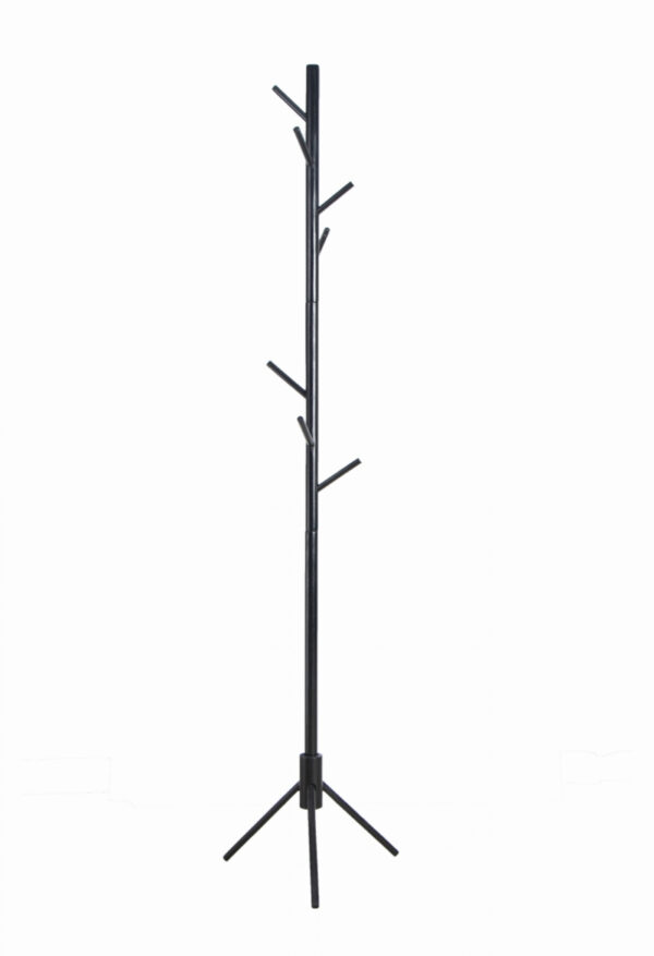   Stehgarderobe – Baumgarderobe 8 Haken Holz – 178 cm hoch – Schwarz