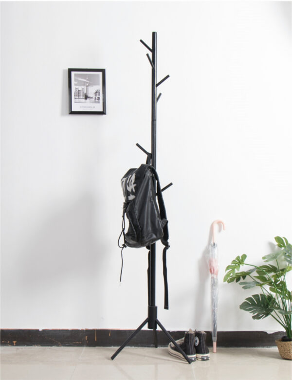  Stehgarderobe – Baumgarderobe 8 Haken Holz – 178 cm hoch – Schwarz