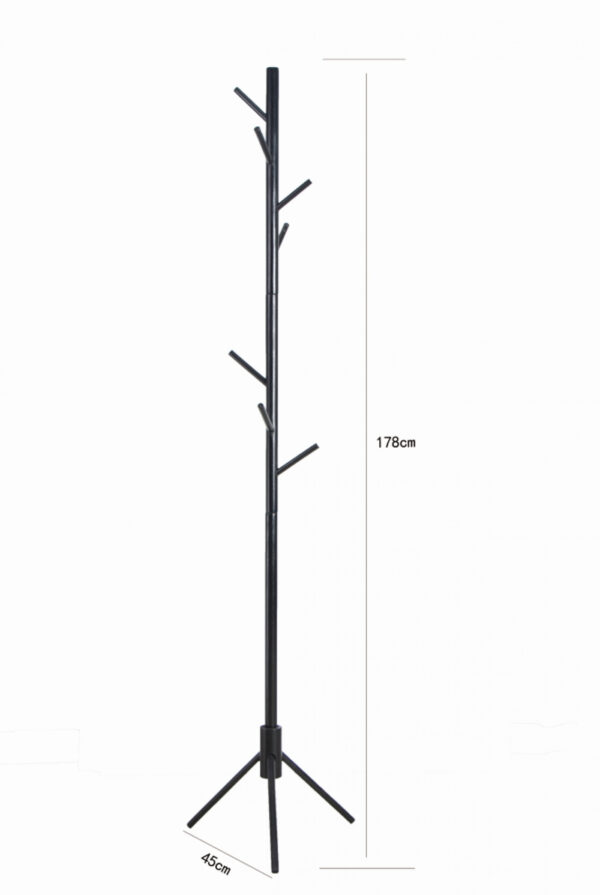   Stehgarderobe – Baumgarderobe 8 Haken Holz – 178 cm hoch – Schwarz