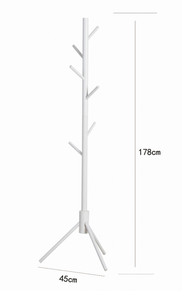Stehgarderobe - Baumgarderobe 8 Haken Holz - 178 cm hoch - weiß - VDD World DE