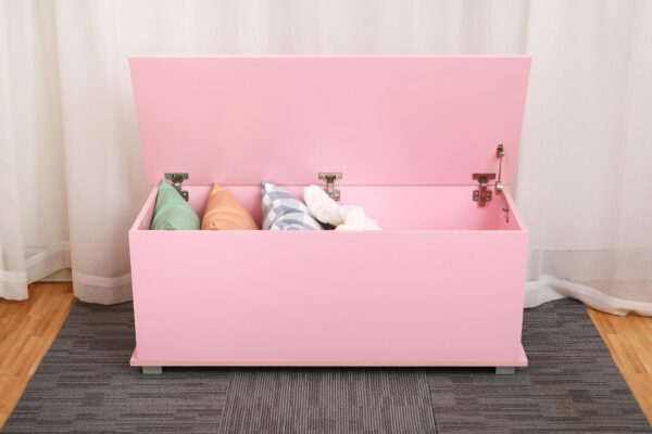   VDD Aufbewahrungsbox – Spielzeugtruhe – Deckentruhe – 100 cm breit – rosa