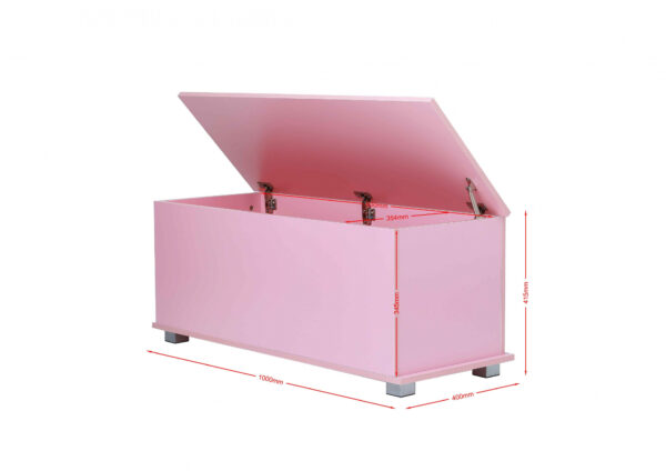   VDD Aufbewahrungsbox – Spielzeugtruhe – Deckentruhe – 100 cm breit – rosa