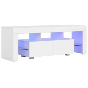 TV-Schrankmöbel Hugo - mit LED-Beleuchtung - 140 cm breit - weiß