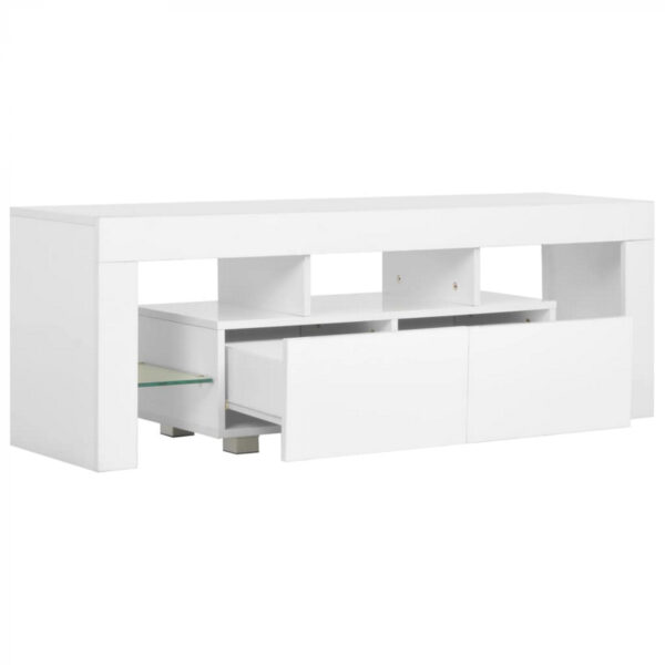   TV-Schrankmöbel Hugo – mit LED-Beleuchtung – 140 cm breit – weiß