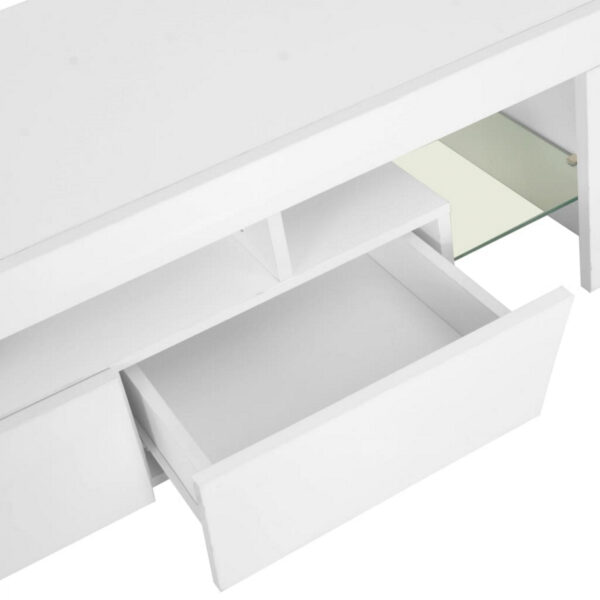   TV-Schrankmöbel Hugo – mit LED-Beleuchtung – 140 cm breit – weiß