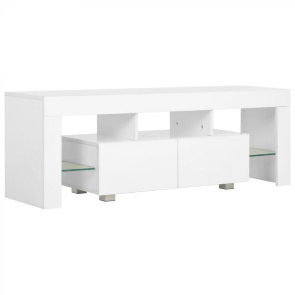   TV-Schrankmöbel Hugo – mit LED-Beleuchtung – 140 cm breit – weiß