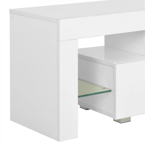   TV-Schrankmöbel Hugo – mit LED-Beleuchtung – 140 cm breit – weiß