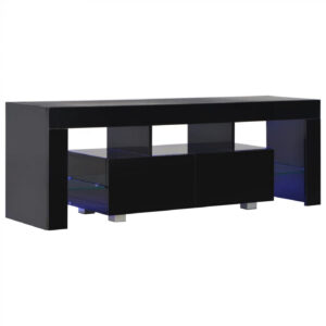 TV-Schrank Hugo - mit Led-Beleuchtung - 140 cm breit - schwarz