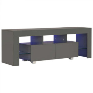 Fernsehschrankmöbel Hugo - mit LED-Beleuchtung - 140 cm breit - grau