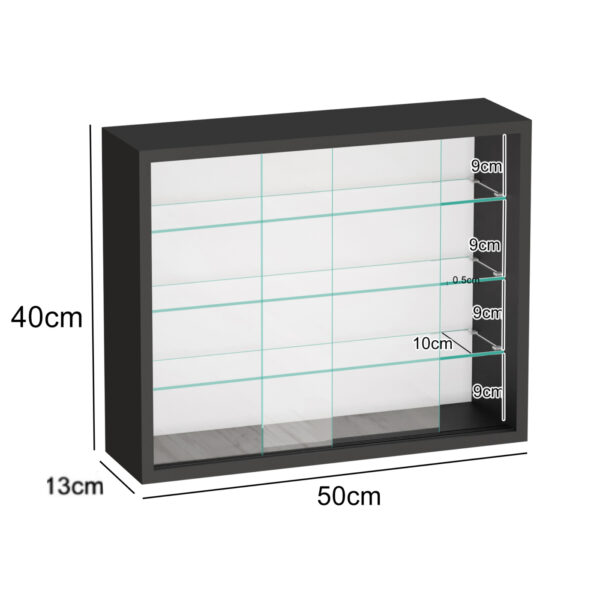 VDD Vitrine stehend hängend Wandschrank - Schiebetüren - 50 x 40 x 13 cm - VDD World DE