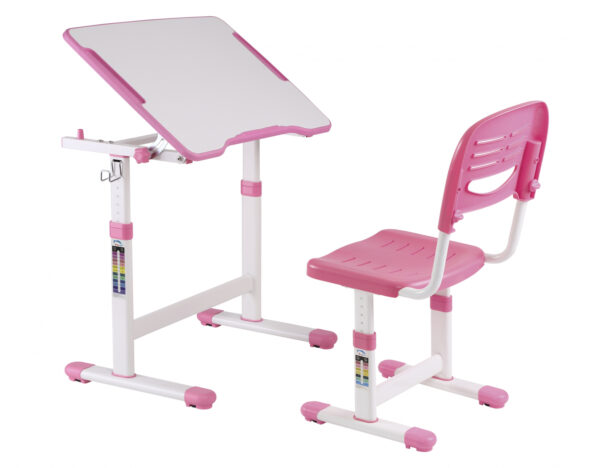   Schreibtisch mit Schreibtischstuhl Mädchen – Zeichentisch – ergonomisch höhenverstellbar