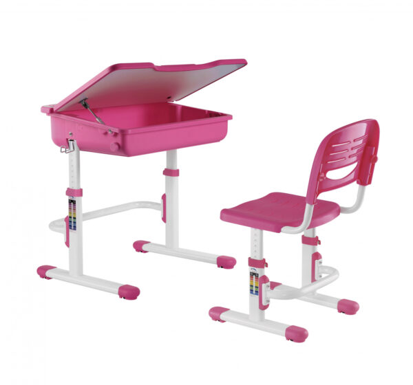   Kinderschreibtisch Mädchen mit Schreibtischstuhl – Zeichentisch – Schulbank – ergonomisch verstellba