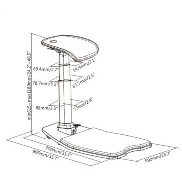   Schreibtischhocker ergonomisch – Sitz-Steh-Hocker