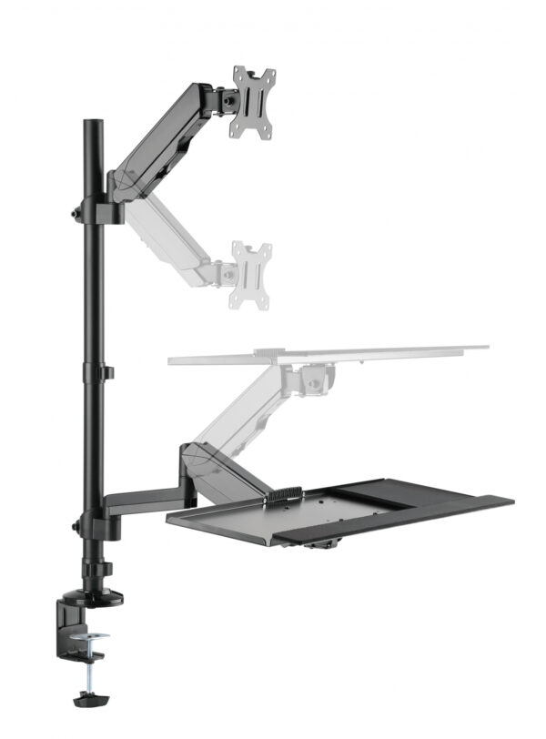 Sitz-Steh-Arbeitsplatz - Monitorhalterung Tastatur Tischhalterung - Arbeitsplatzrechner - VDD World DE