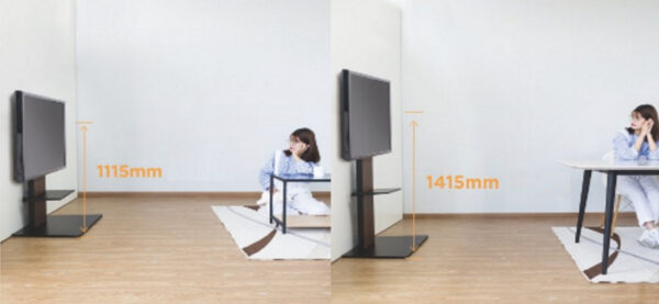 TV-Ständersockel - TV-Bildschirm-Stativ - verstellbar bis zu 142 cm - 37 bis 70 Zoll - VDD World DE