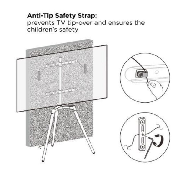 TV-Ständer Standard Maler Staffelei Design Studio - Bildschirm drehbar - bis zu 65 Zoll - VDD World DE