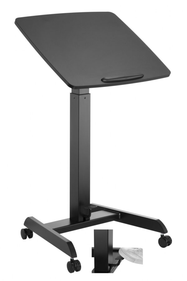 Schreibtisch-Sitz-Steh-Laptoptisch - Präsentationstisch - fahrbar - höhenverstellbar - VDD World DE