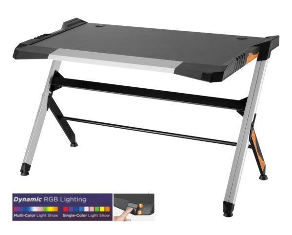 Spieltisch Tisch Thomas Design - mit LED-Beleuchtung - Gaming-Schreibtisch einrichten - VDD World DE