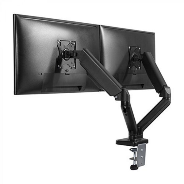   Monitorhalterung 2 Bildschirme Gasfedermechanismus – Monitorarm – USB 2.0 und Multimedia-Anschluss